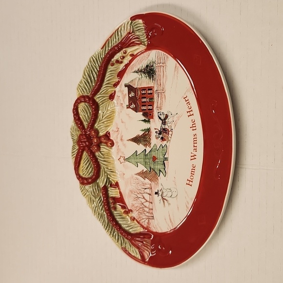 Vintage Fitz and Floyd Christmas serving Sentimental Tray Holiday Home Warms - Picture 1 of 5